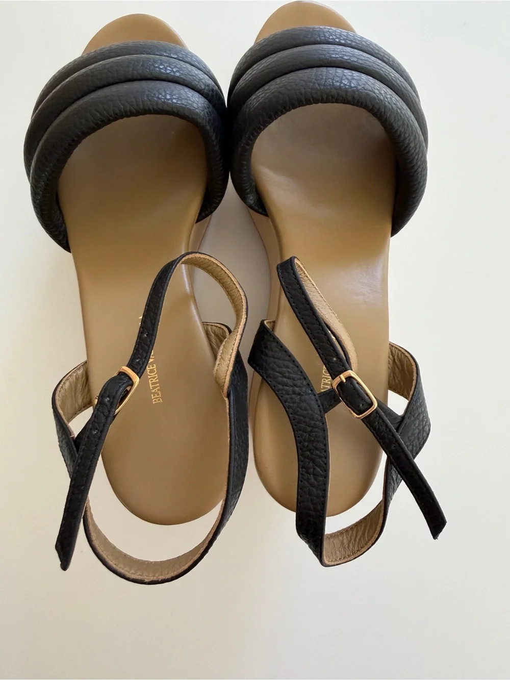 Beatrice Valenzuela Sandalia Wedge Black Size 8 Women’s